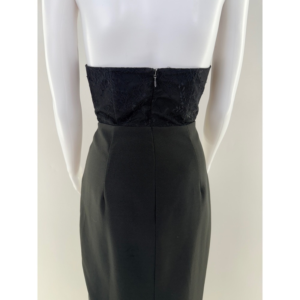 Elle Zeitoune Black Lace Corset Strapless Maxi Gown Dress XS - Picture 9 of 9